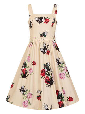 Výnimočný darček od Dedoles Žlté retro pin up šaty Letná nálada